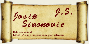 Josip Simonović vizit kartica